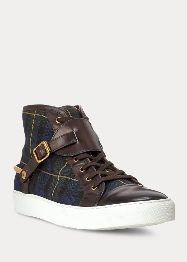 Ralph Lauren Jerret Tartan Stirrup Sneakers Herre Danmark (LNSXI9761)